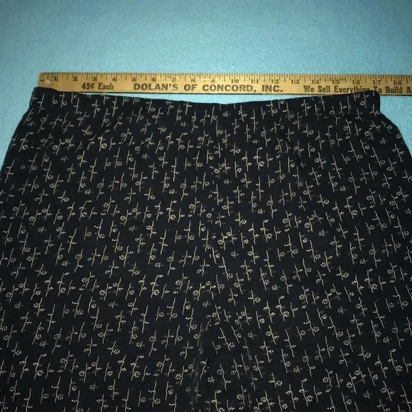 FOUNDED 1989 Vintage Blue- black pull on with ditzy flower print pants size L - Picture 7 of 9